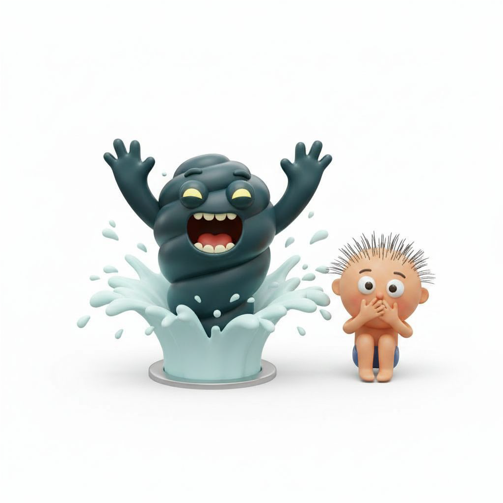 drain monster — shape card