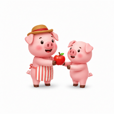 how many piggies? — shape card